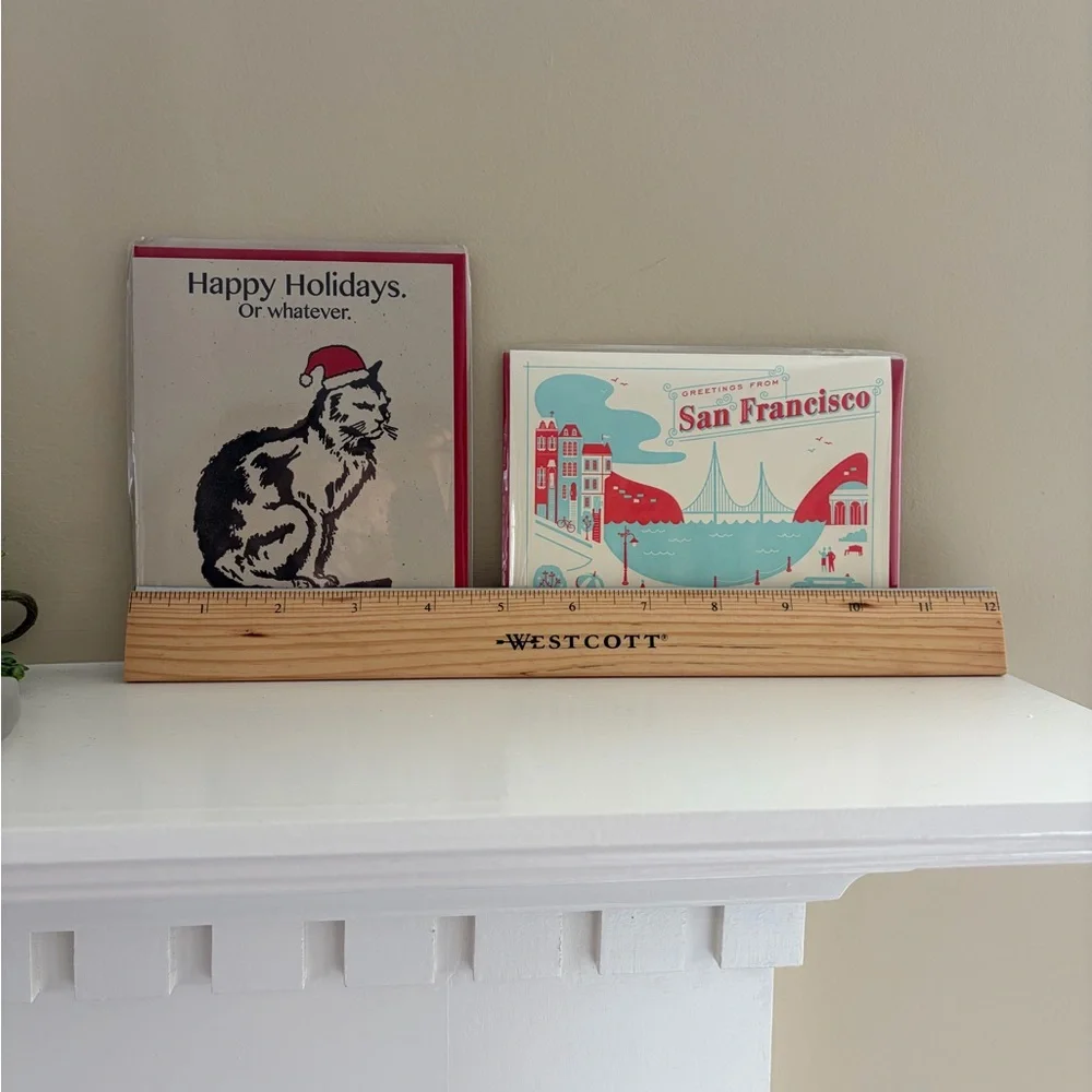 Holiday Cat and San Francisco Art Prints Stationery Set 4-1/2”x6-1/2”